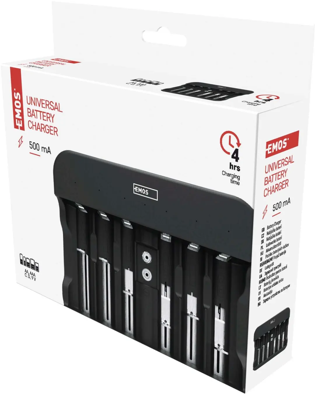 Emos BCN-60U Acculader - AA, AAA, C, D, 9V - afbeelding 3 van 6