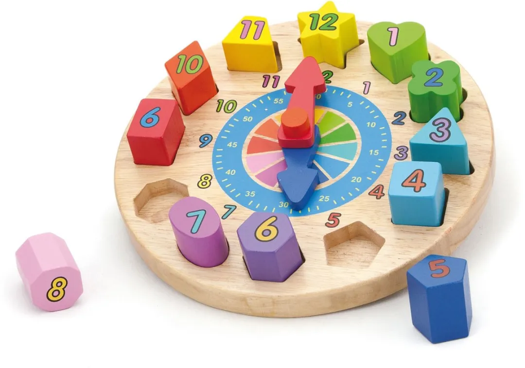 Viga Toys Puzzelklok Geometrische Vormen 59235