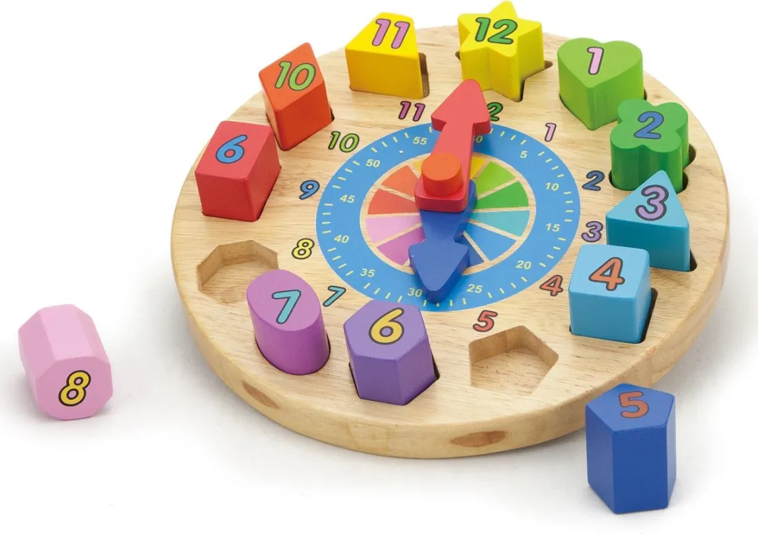 Viga Toys Puzzelklok Geometrische Vormen 59235