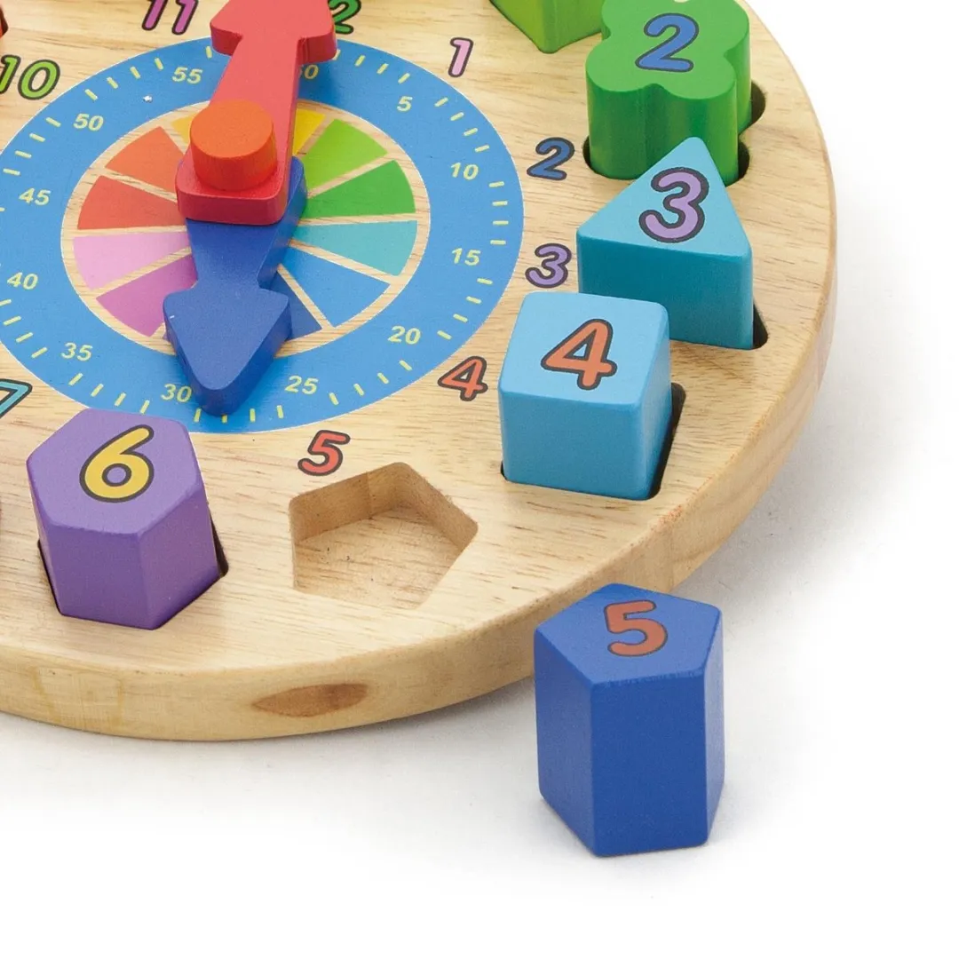 Viga Toys Puzzelklok Geometrische Vormen 59235
