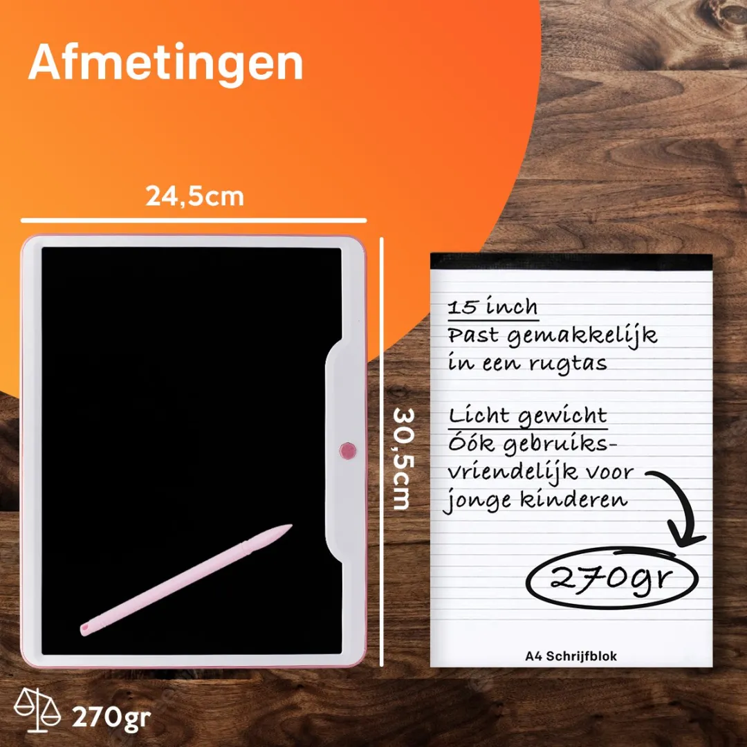 Must-Have for Kids Tekentablet Roze 15 inch - 1x AAA