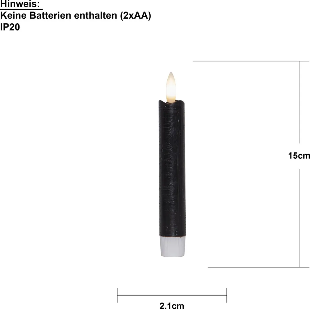 Star Trading Vlam LED Kaarsen - 2x 1W - Zwart