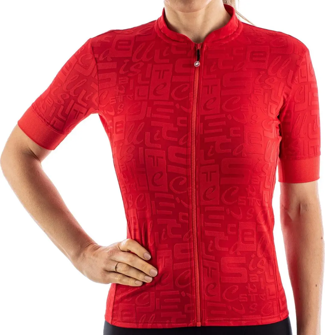 Castelli Fietsshirt korte mouwen Dames Rood