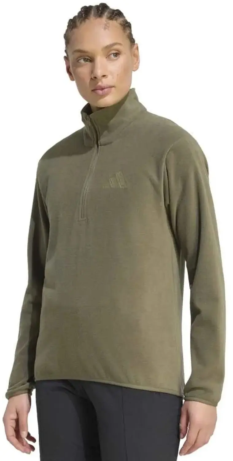 Adidas Terrex Multi Essentials Fleece Met Halve Rits Groen L Vrouw