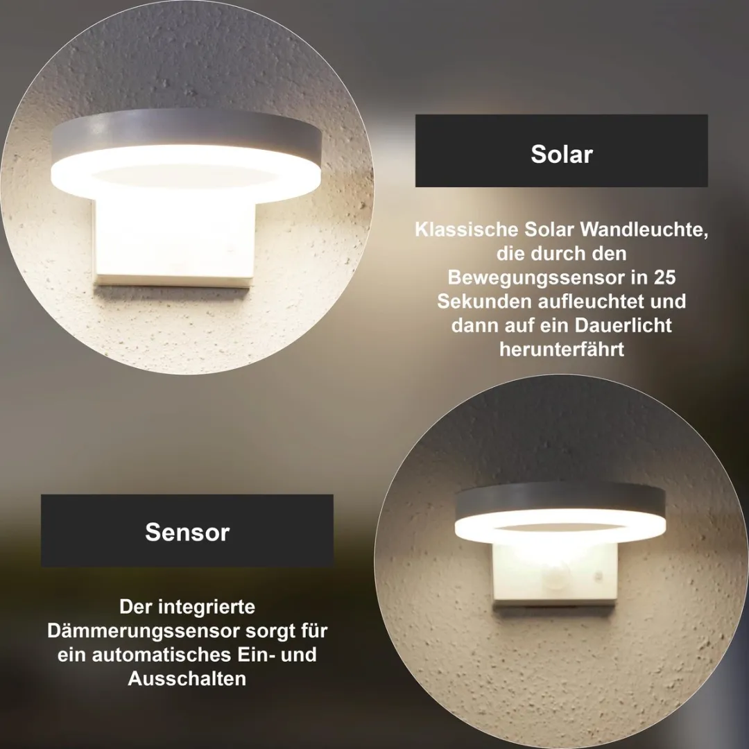 Star Trading Vidi LED Solar Wandlamp - Warm wit - 16cm