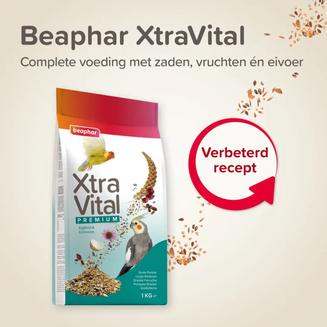 Beaphar XtraVital Grote Parkiet Vogelvoer - 1kg - afbeelding 3 van 5