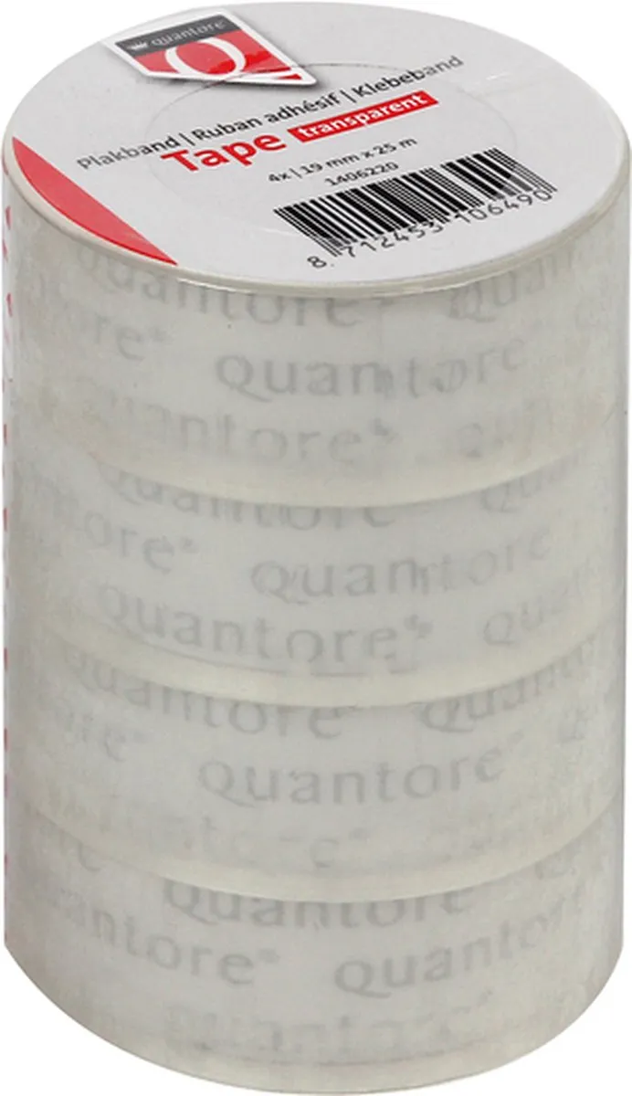 Quantore Transparant Plakband 19mmx25m