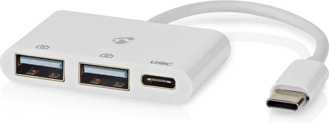 Nedis USB-Hub CCGB64785WT01 - 3 Poorten - Wit