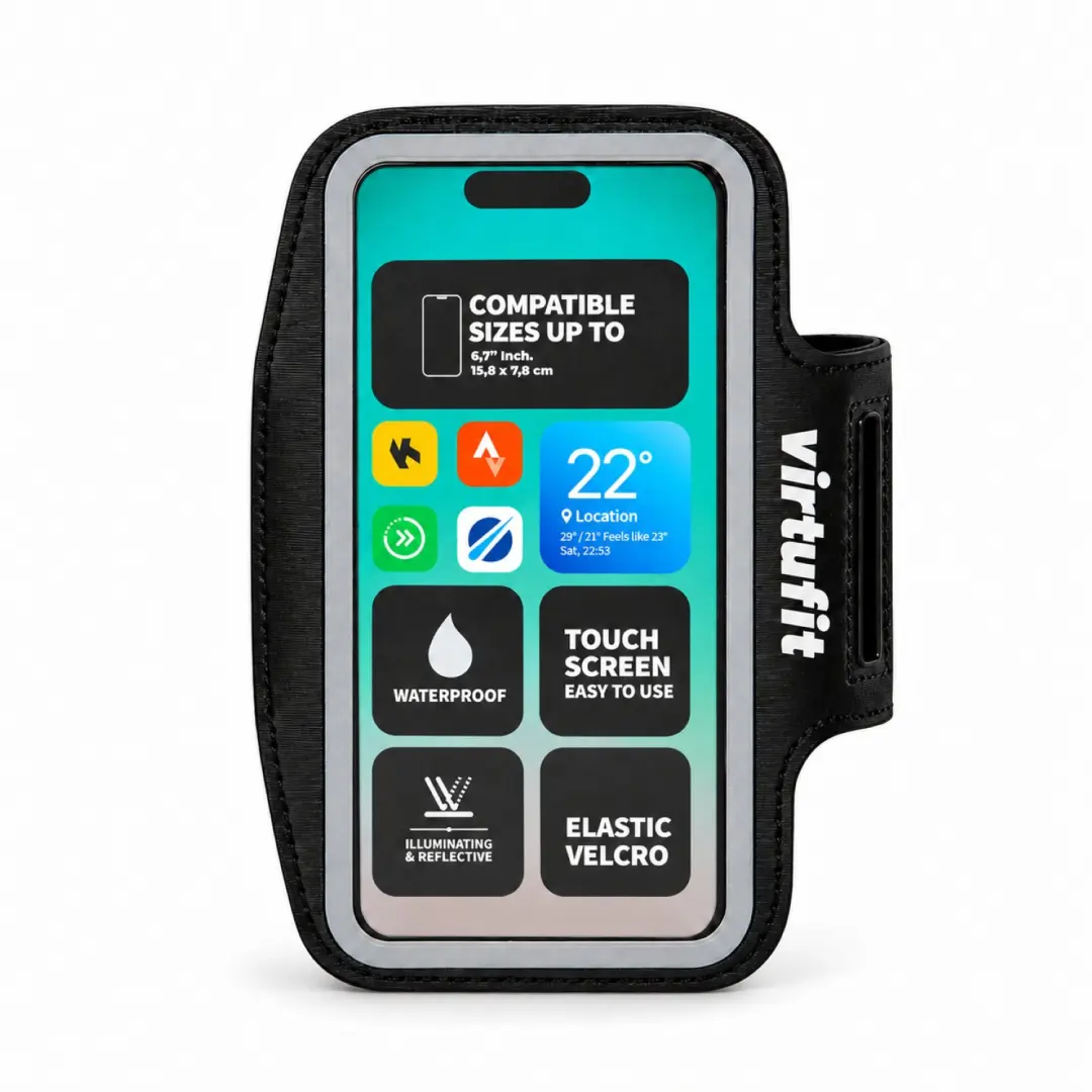 VirtuFit Hardloop Telefoon Armband - 2 stuks - Zwart - afbeelding 3 van 6