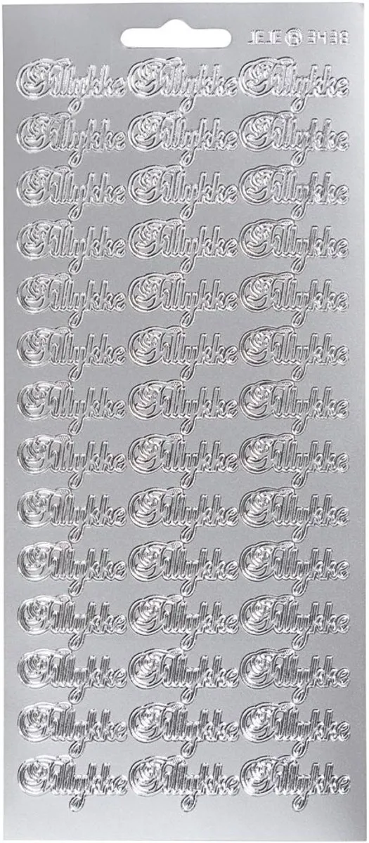 Creativ Company Tillykke Stickers Zilver - 33 Stuks