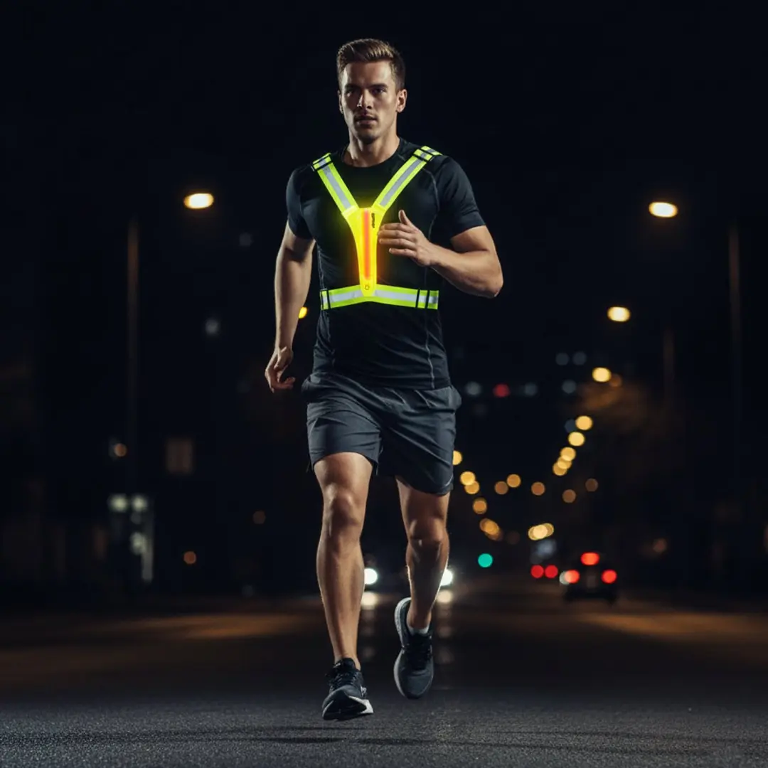 VirtuFit Reflecterend Hardloopvest met LED - 2 stuks - Geel - afbeelding 3 van 6