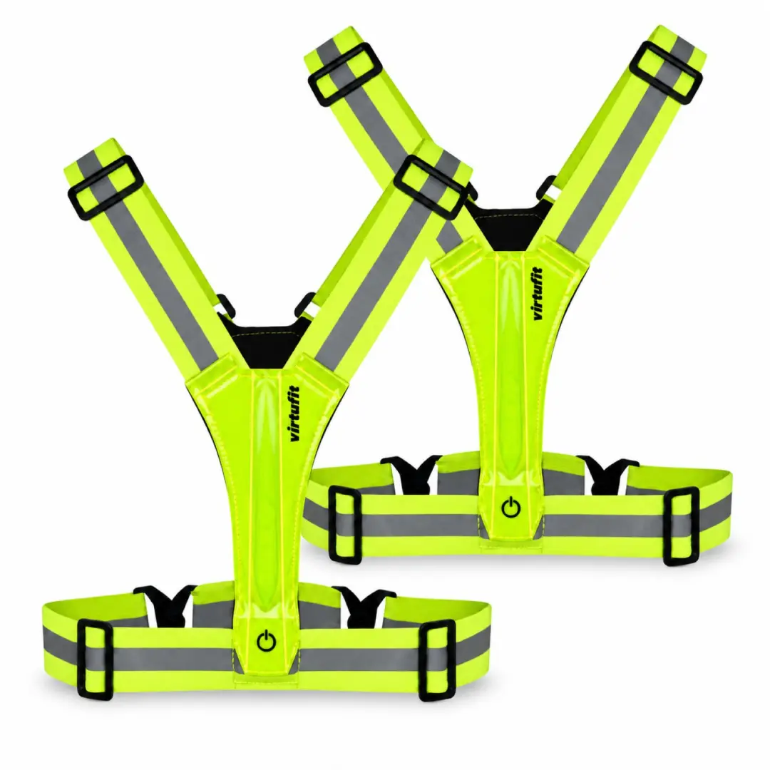 VirtuFit Reflecterend Hardloopvest met LED - 2 stuks - Geel - afbeelding 2 van 6
