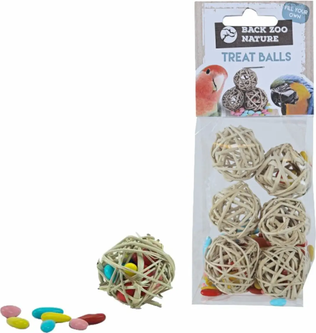 Back Zoo Nature Treat Balls - Vogelspeelgoed - 4cm - 6 stuks - afbeelding 6 van 6