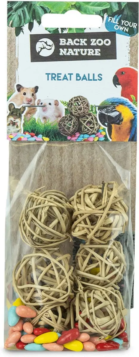 Back Zoo Nature Treat Balls - Vogelspeelgoed - 4cm - 6 stuks - afbeelding 4 van 6