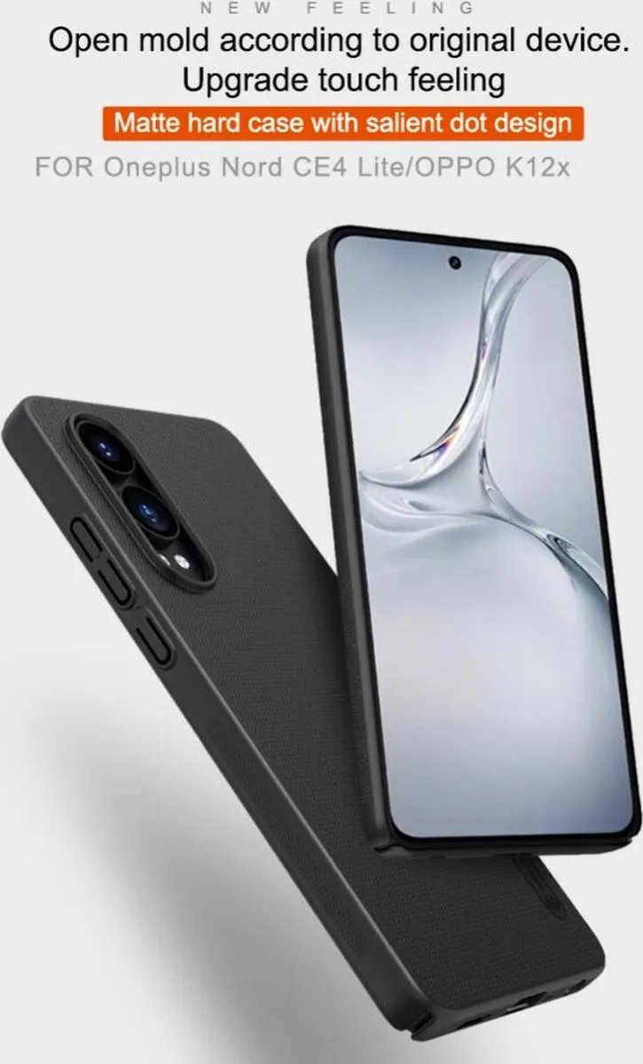 Nillkin Super Frosted Shield Hoesje OnePlus Nord CE 4 Lite - Zwart - afbeelding 6 van 6