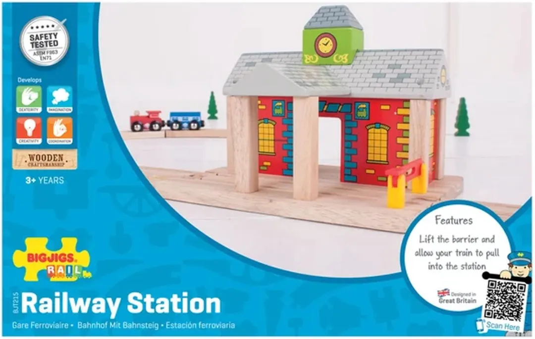 BigJigs Stationsgebouw BJT215 - Houten Treinbaan - Multi