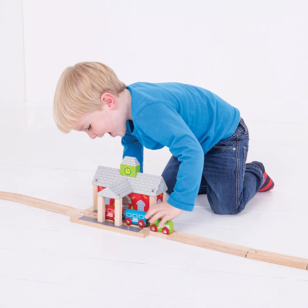 BigJigs Stationsgebouw BJT215 - Houten Treinbaan - Multi