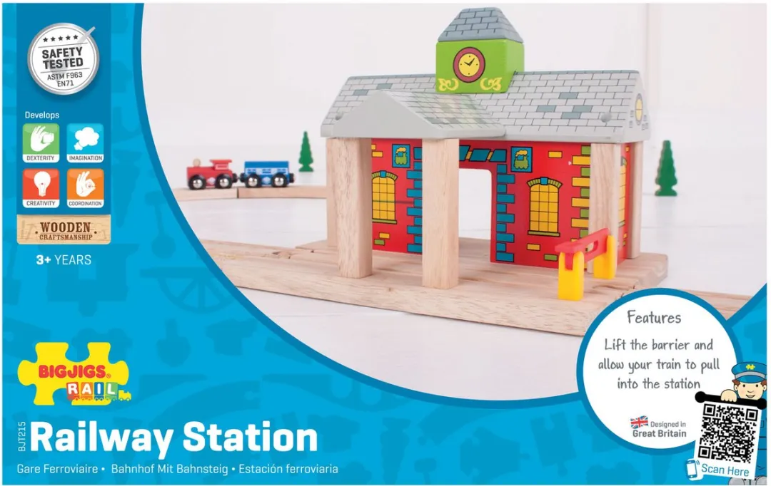 BigJigs Stationsgebouw BJT215 - Houten Treinbaan - Multi
