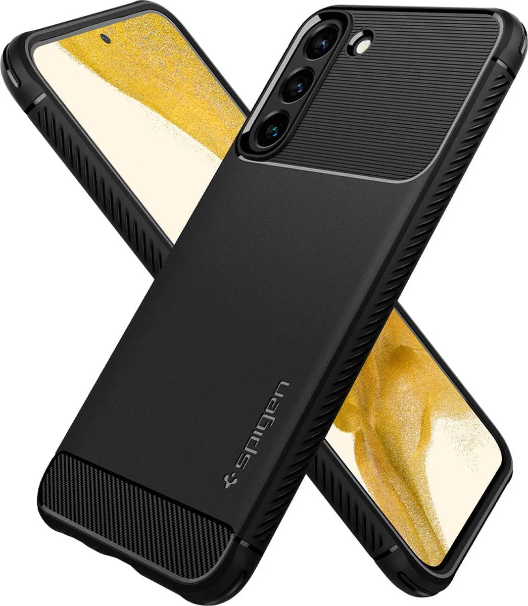 Spigen Rugged Armor ACS03986 Hoesje - Samsung Galaxy S22 - Zwart