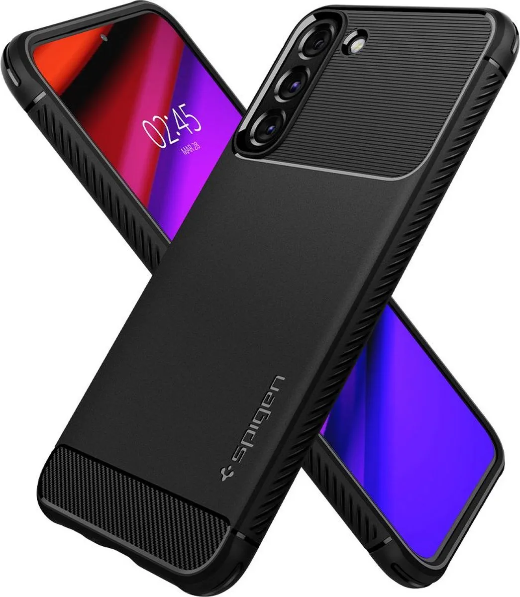 Spigen Rugged Armor ACS03986 Hoesje - Samsung Galaxy S22 - Zwart