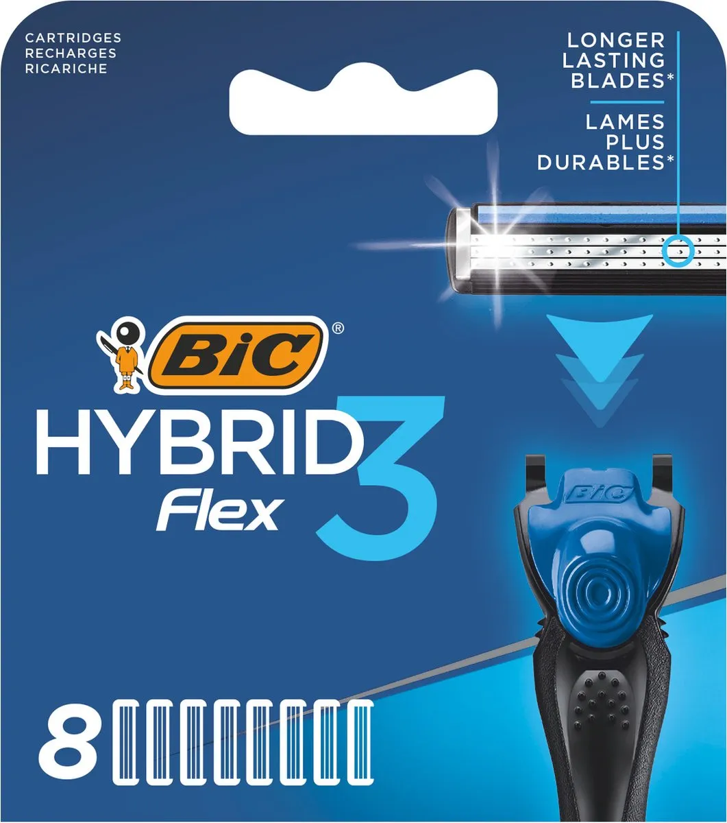 BIC Hybrid 3 Flex Scheermesjes - 3 Titanium Bladen - 8 Navullingen