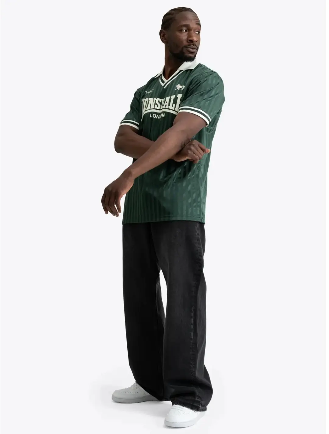 Lonsdale Footdee Maillot - Bottle Green/Ecru - afbeelding 4 van 6