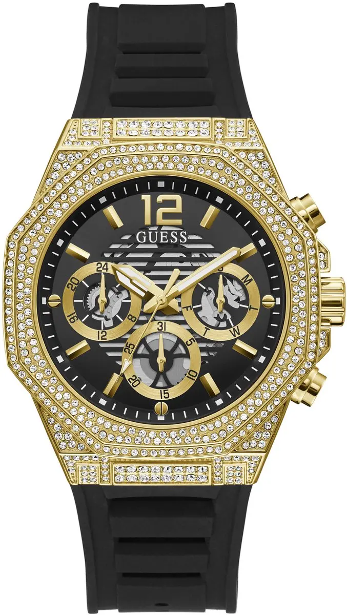 Guess Impuls Mechanisch Chronograaf Horloge Goud Kast 100%: Roestvrij Staal