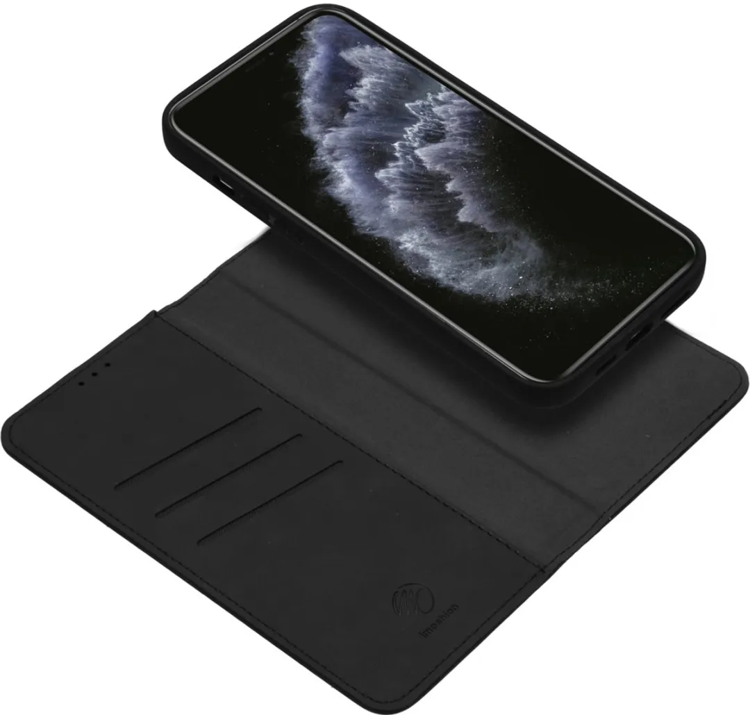 Imoshion Hoesje iPhone 12 Pro/12 2-in-1 Bookcase - 3 Pasjes - Zwart