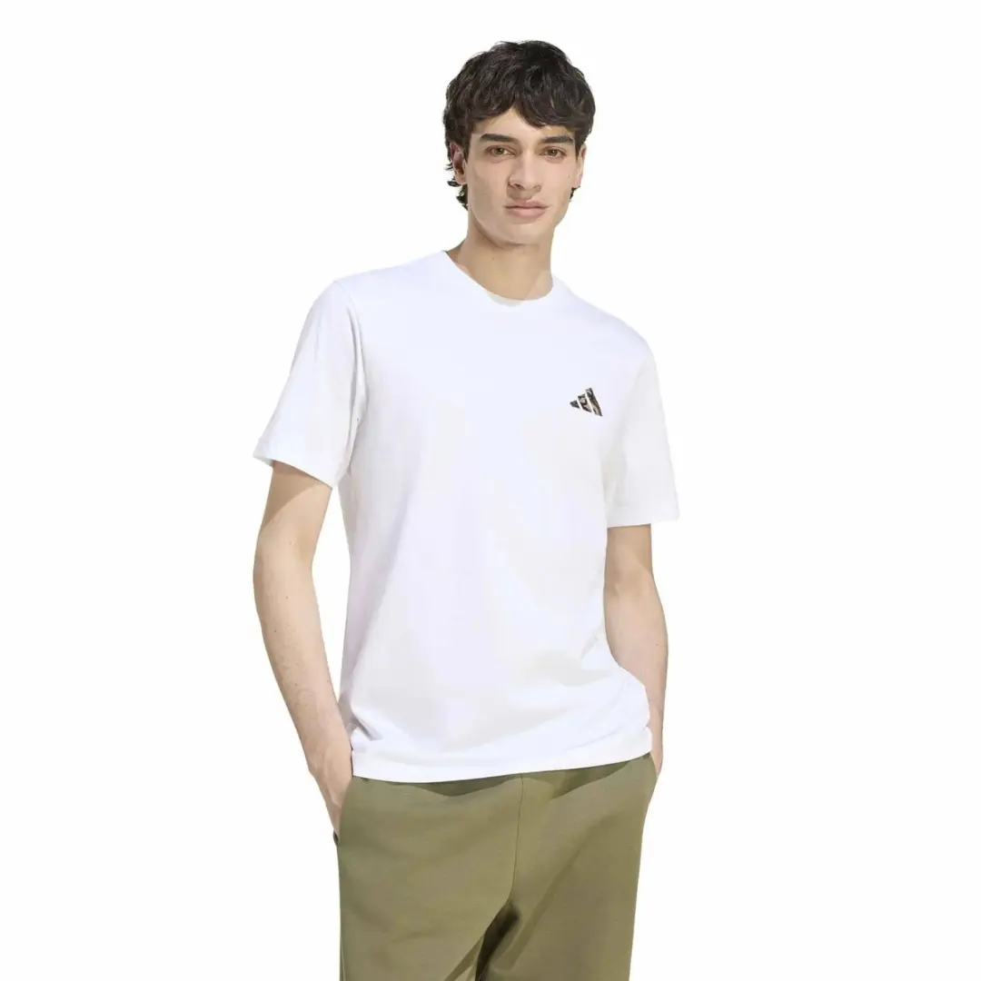 adidas Camo Small Logo T-shirt - Wit - afbeelding 2 van 2