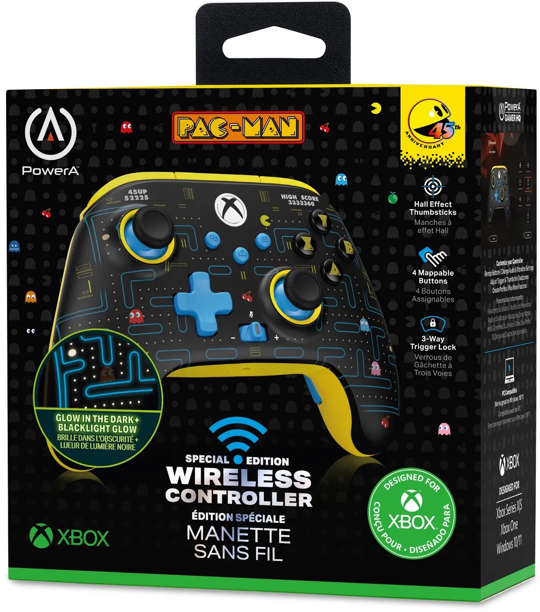 POWERA Draadloze Controller Xbox Series X|S Pac-Man XBGP0435-01 - Zwart