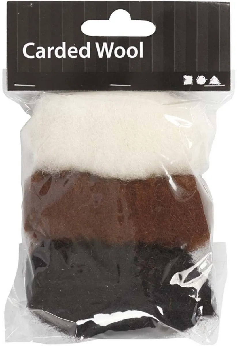 Creativ Company Gekaarde Wol Set 3x10g - Natuurlijk
