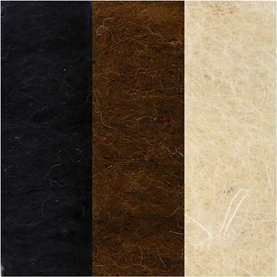 Creativ Company Gekaarde Wol Set 3x10g - Natuurlijk