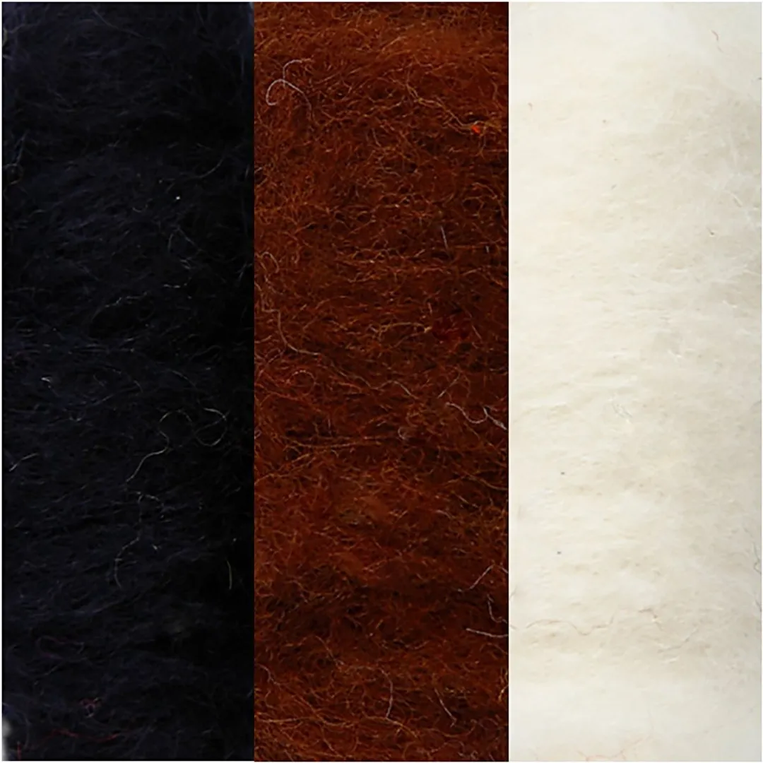 Creativ Company Gekaarde Wol Set 3x10g - Natuurlijk