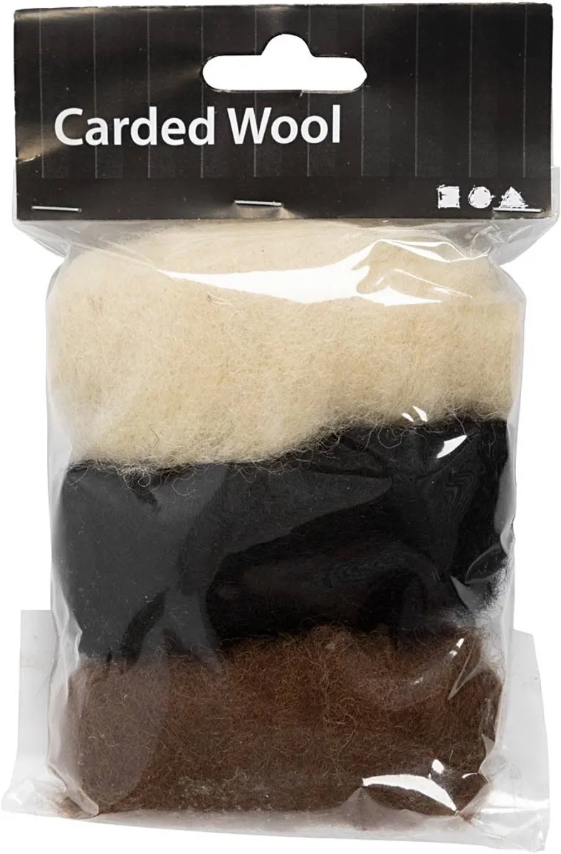 Creativ Company Gekaarde Wol Set 3x10g - Natuurlijk