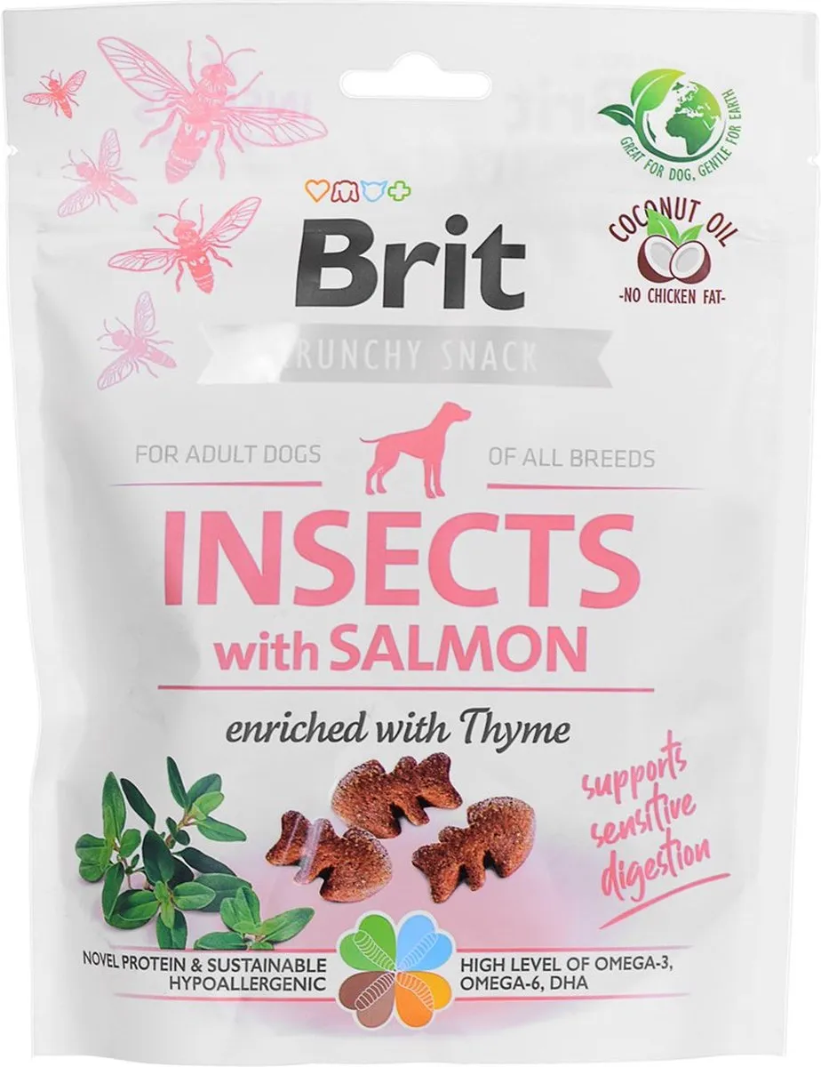 Brit Dog Crunchy Cracker 160g - Hondensnacks Insecten/Zalm/Thijm