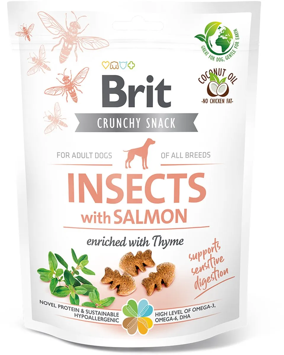 Brit Dog Crunchy Cracker 160g - Hondensnacks Insecten/Zalm/Thijm