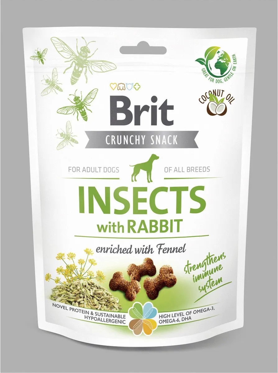 Brit Dog Crunchy Cracker 160g - Hondensnacks Insecten/Zalm/Thijm