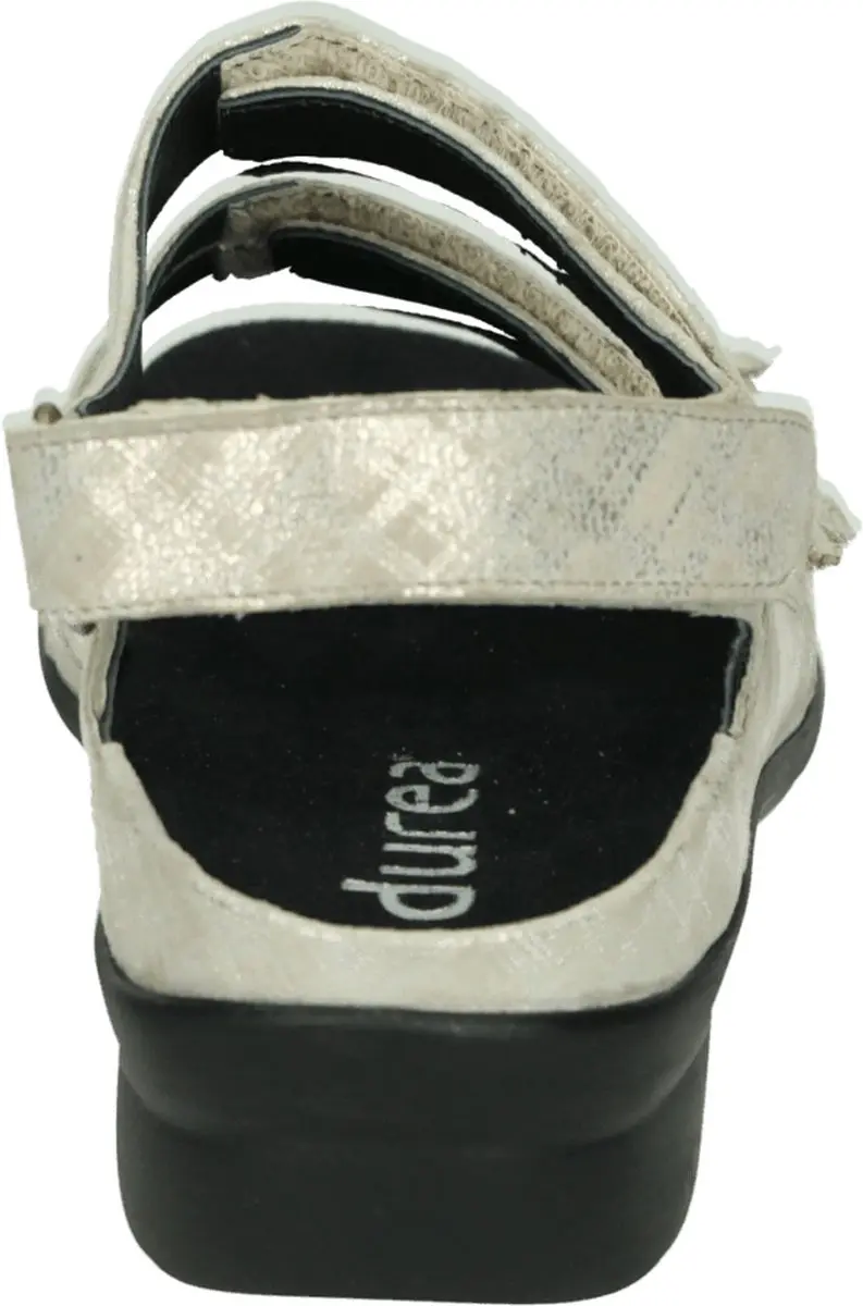 Durea Platte Sandalen Dames - Wit/Beige - afbeelding 3 van 4