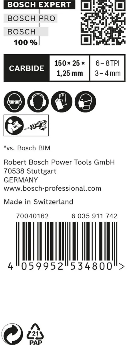 Bosch Professional 2608900390 Expert 'Multi Material' 956 XHM Reciprozaagblad - 10 Stuks - afbeelding 3 van 6