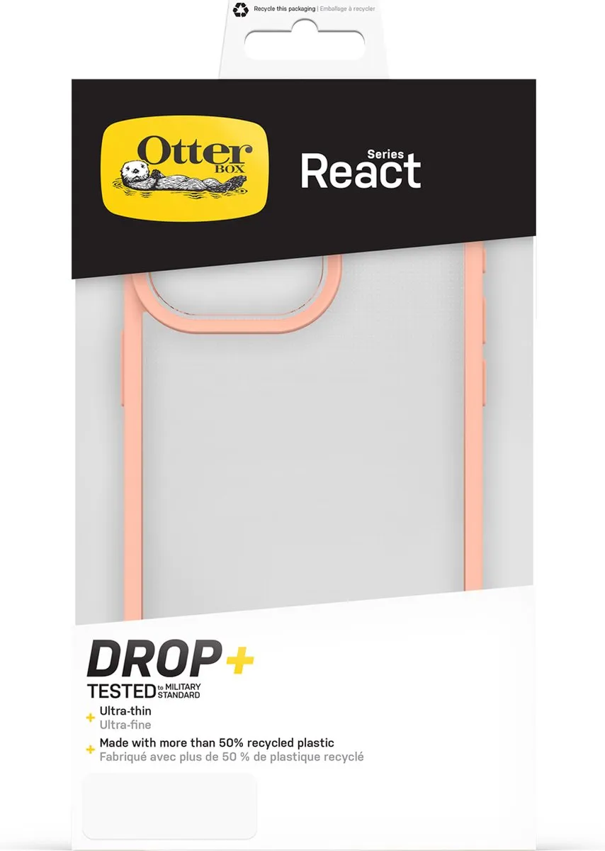 OtterBox React 77-92794 iPhone 15 Pro Max Hoesje - Transparant Roze - afbeelding 6 van 6