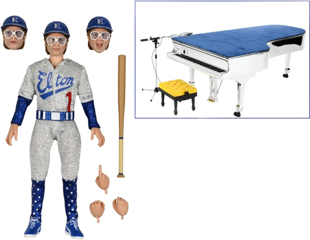 Neca Elton John Clothed Action Figure Live in '75 Deluxe Set 20cm