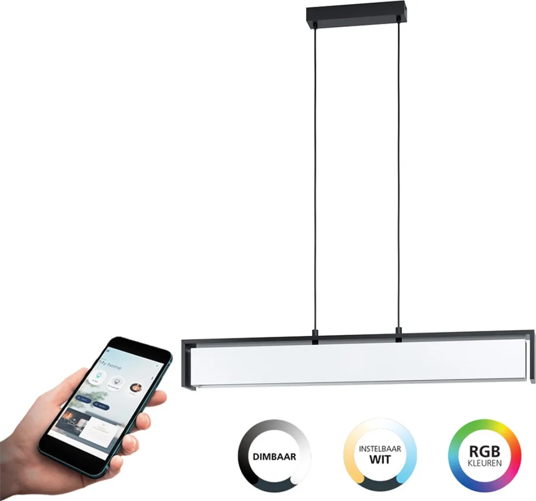 EGLO connect.z Valdelagrano-Z Smart Hanglamp - 100cm - Zwart/Wit