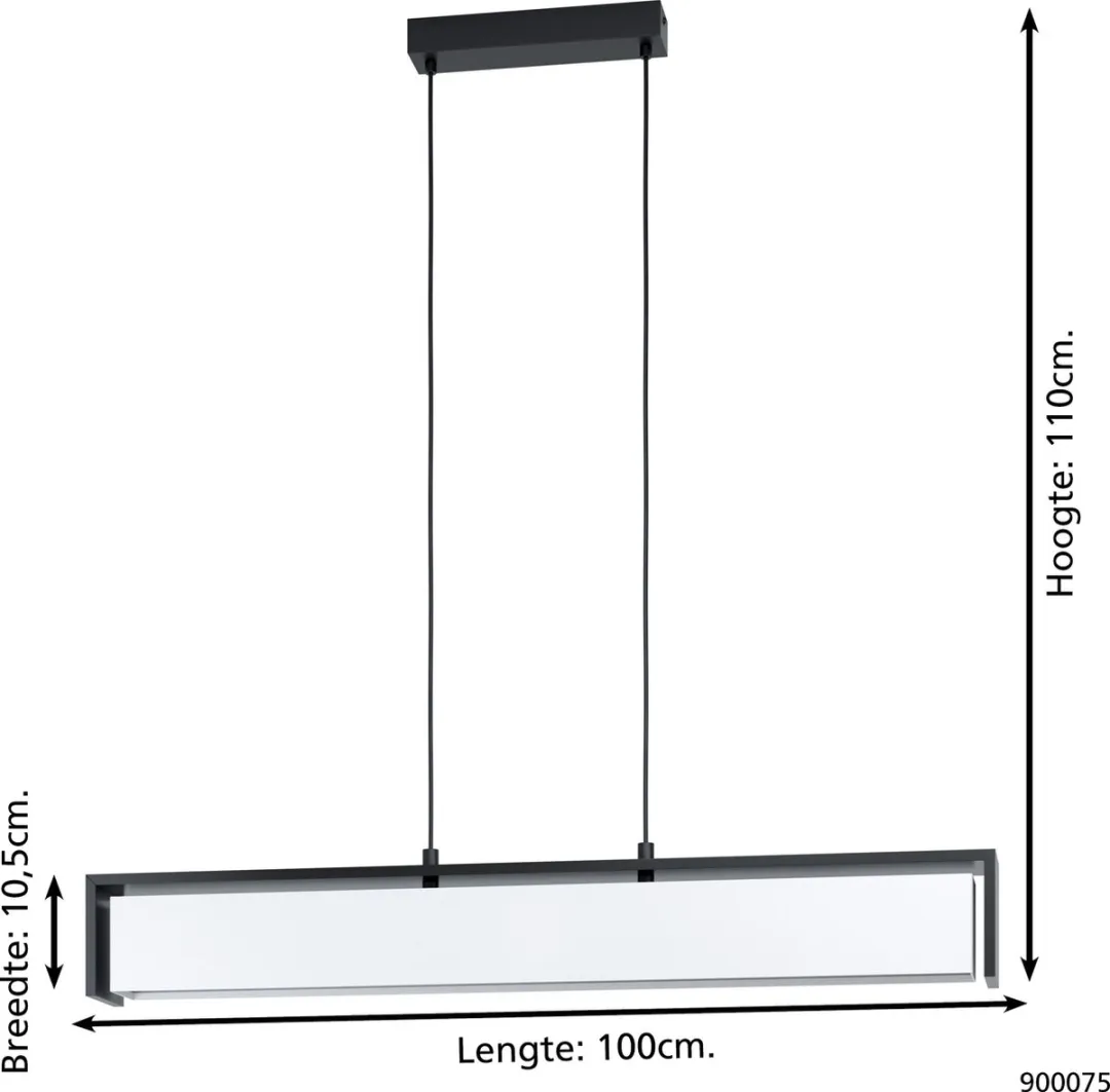 EGLO connect.z Valdelagrano-Z Smart Hanglamp - 100cm - Zwart/Wit