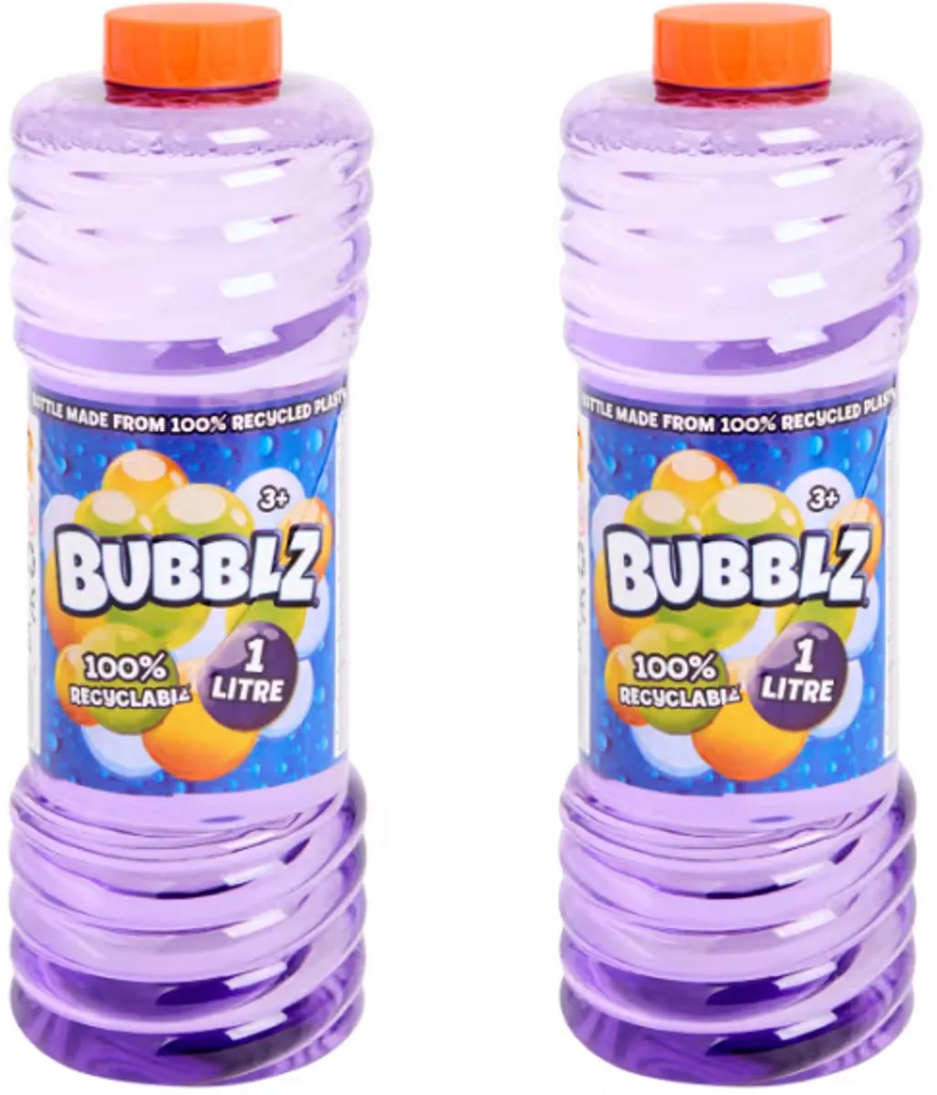 Bellenblaas navulling - 2x - fles - 1 liter - vloeistof - vulling bellenblazen - Bellenblaasmix navulverpakking