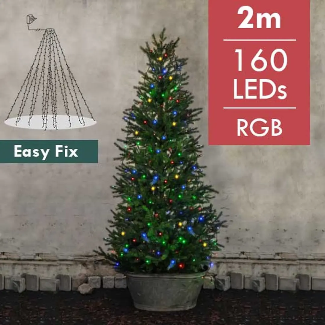 Easy fix kerstboomverlichting met 160 multicolor LED’s