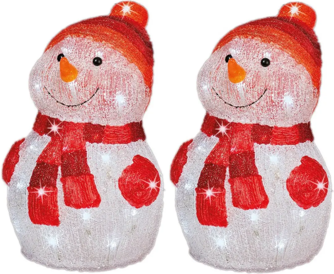 Kerstverlichting Led figuren voor buiten sneeuwpop 25 x 25 x 35 cm met 40 lampje