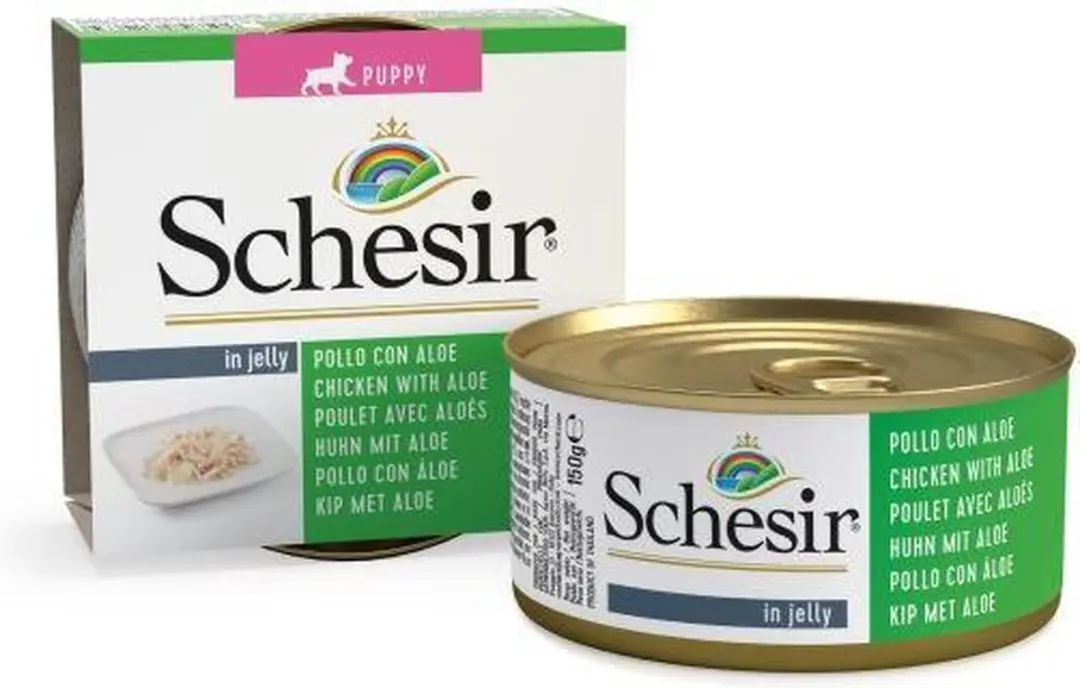 Schesir Puppy Kip & Aloë in Gelei Natvoer Hond - 10x150g - afbeelding 6 van 6