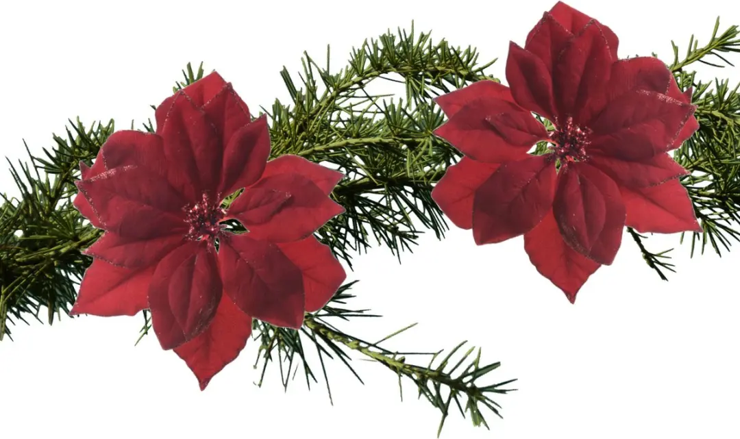 Kerstboom bloemen op clip