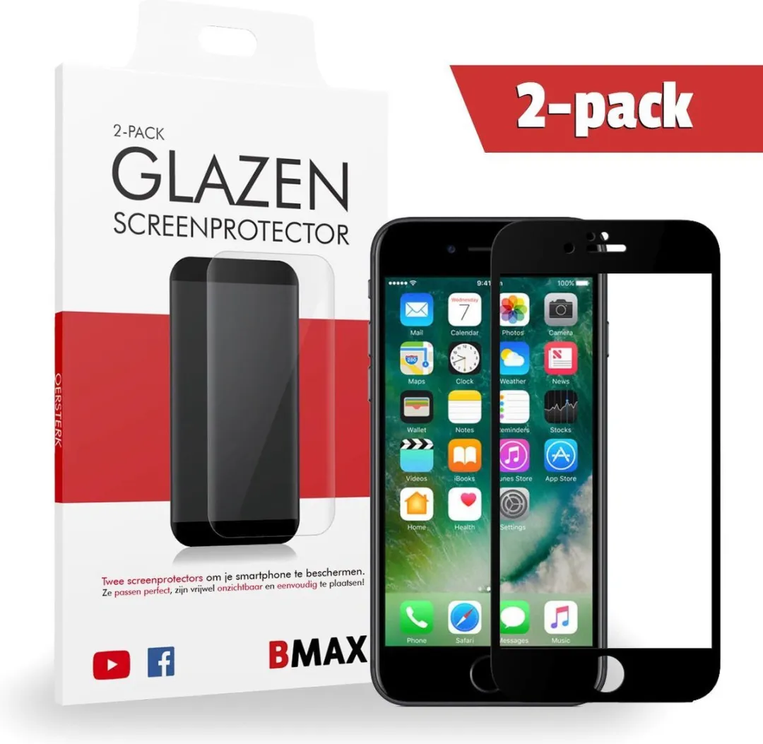 BMAX iPhone 7/8 Full Cover Glazen Screenprotector