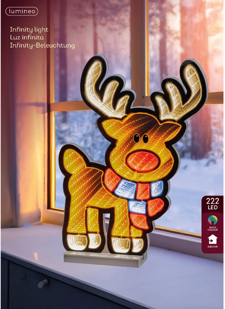 Lumineo LED Infinity Lights Rendier H40 - Warm/Koel Wit - afbeelding 2 van 3